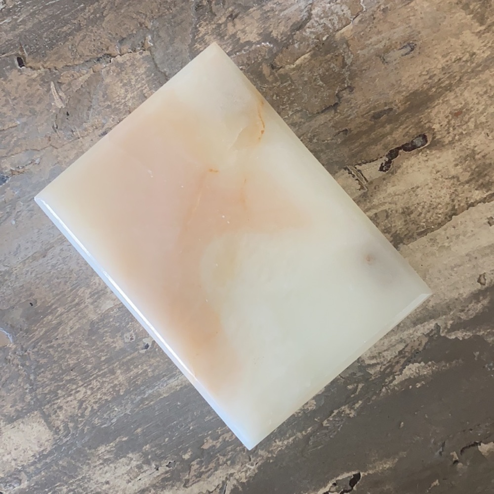 Vintage Marble Hinged Lid Trinket Box Ivory​​​​​​​​ - Picture 5 of 10